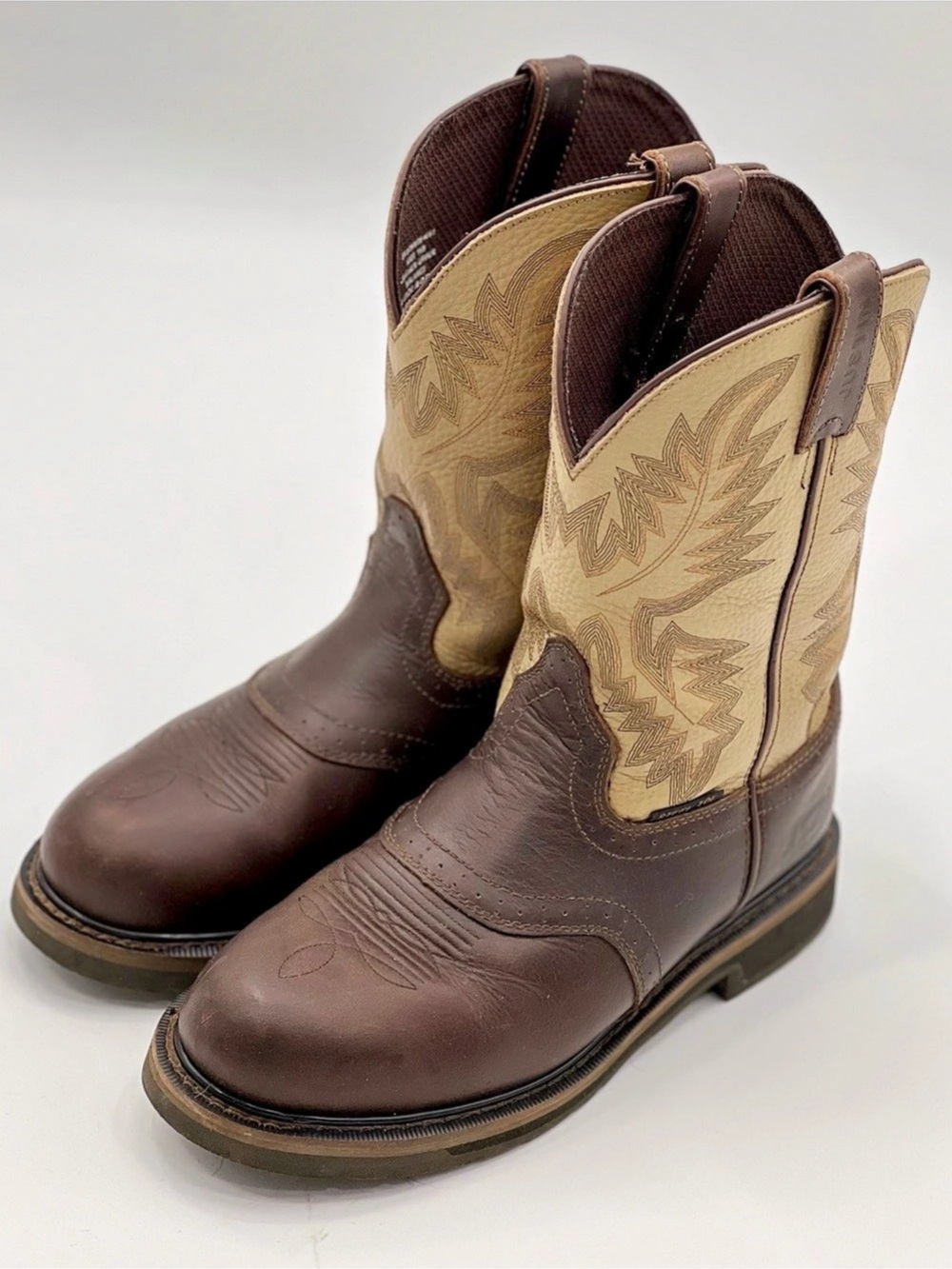 529 Justin SE4661 Western Boots Brown & Tan US 11 D Steel Toe
